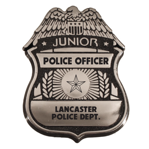 Custom Molded Plastic Clip-On Police Badge Silver