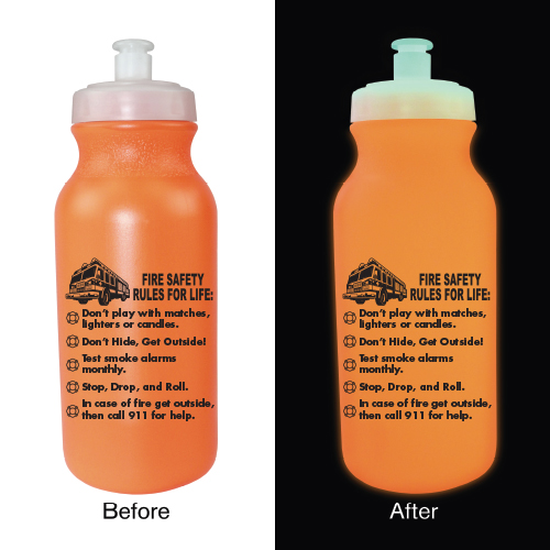 Custom Orange 20oz Glow Bike Bottle - Theme 2