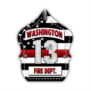 Custom Outdoor Vinyl Sticker - Red Line Hat Shield