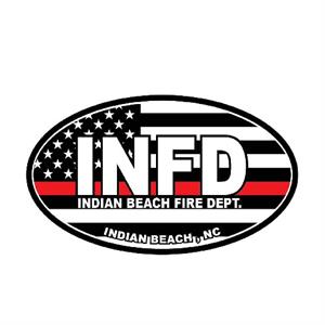 Custom Outdoor Vinyl Sticker - Red Line Oval