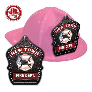 Custom Pat. Maltese Shield on Pink Fire Hat