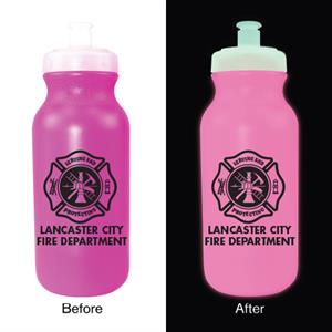 Custom Pink 20oz Glow Bike Bottle - Malt. Cross