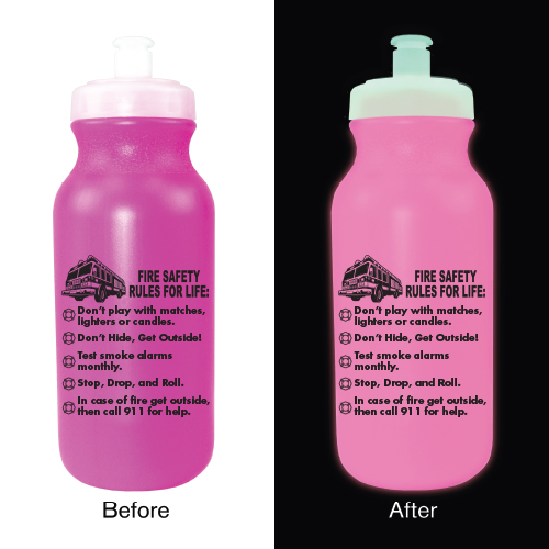 Custom Pink 20oz Glow Bike Bottle - Theme 2