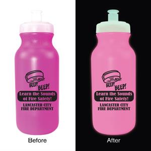 Custom Pink 20oz Glow Bike Bottle - Theme