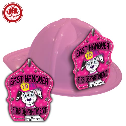 Custom Pink Fire Hat with Cali Fire Pup Shield