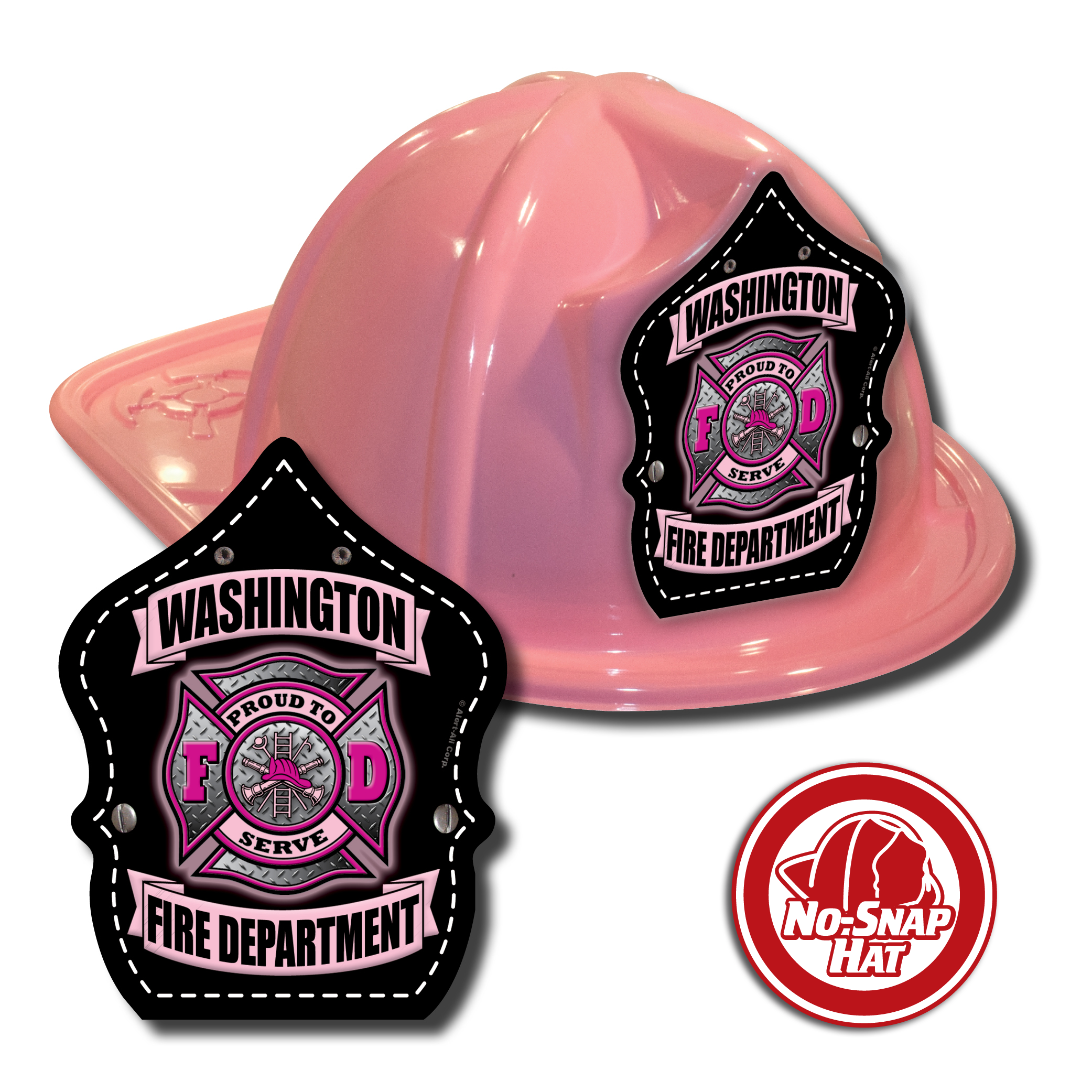 Custom Pink Fire Hats w/ Pink Maltese Cross