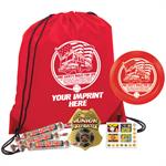 Custom Red Backpack with Mini Flyer Pack
