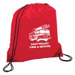 Custom Red Cinch Backpack w/ Fire Truck