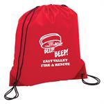Custom Red Cinch Backpack w/ Smoke Alarm