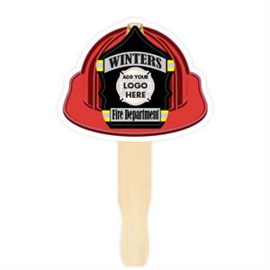 Custom Red Fire Hat Hand Fan - Custom Logo