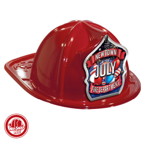 Custom Red Fire Hats w/4th of July Shield