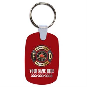 Custom Red  Key Chain w/ Maltese Cross Design