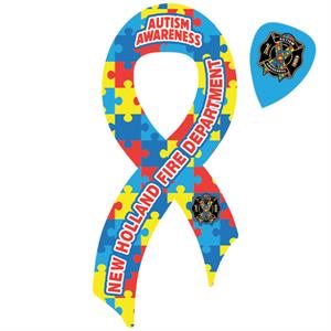 Custom Ribbon Magnet - Autism Awareness Ribbon Logo