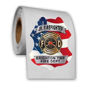 Custom Roll Sticker Full Color American Flag Badge
