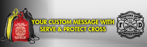 Custom Serve & Protect Cross Drawstring Backpacks