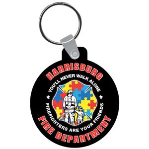 Custom Vinyl Key Chain - Autism Awareness Firefighter Logo