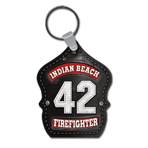 Custom Vinyl Shield Key Tag - BlackLeather Look