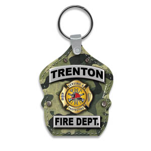 Custom Vinyl Shield Key Tag - Green Camo