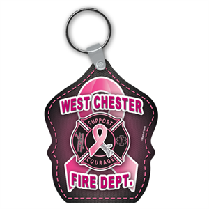 Custom Vinyl Shield Key Tag - Pink Ribbon
