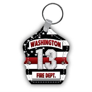 Custom Vinyl Shield Key Tag - Thin Red Line
