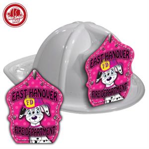 Custom White Fire Hat with Cali Fire Pup Shield