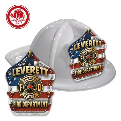 Custom White Fire Hats with Americana Shield