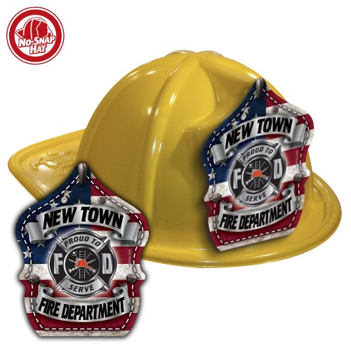 Custom Yellow Fire Hats with Americana Shield