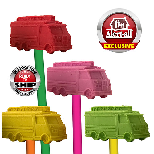 Exclusive Assorted Pencil Top Fire Safety Erasers 5