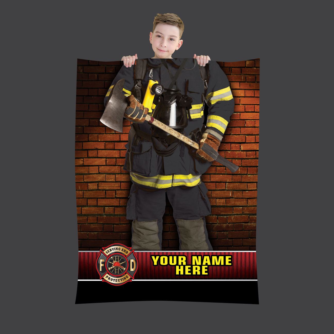 Firefighter Black Turnout Custom Blanket