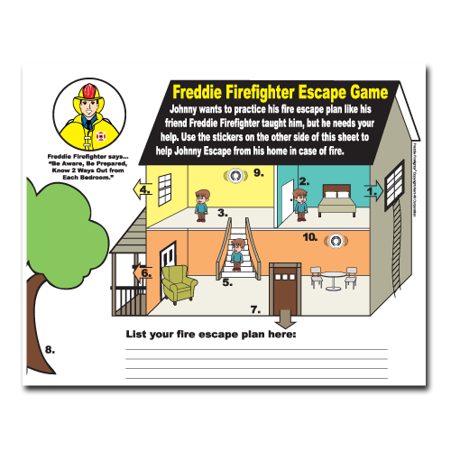 Freddie Firefighter Sticker Escape Game
