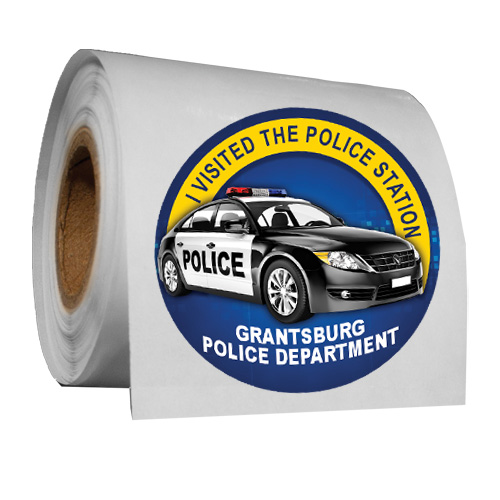 Full Color 2" Roll Sticker - Police Car