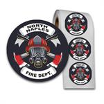 Full Color 2^ Roll Sticker -Firefighter Mask & Axe
