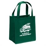 Hunter Green Tote Bag with Fire Truck