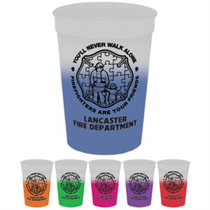 Imp 17 oz Mood Frosted Cups - Assorted - Autism Awareness Firefighter Logo