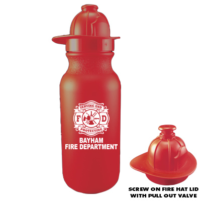Imp. 20 oz Red Bike Bottle w/ Fire Hat Lid