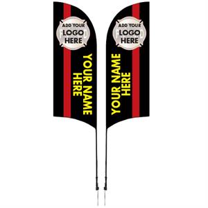 Imp. 9 Ft. Sail Flag - Red Line - 2 Side Print