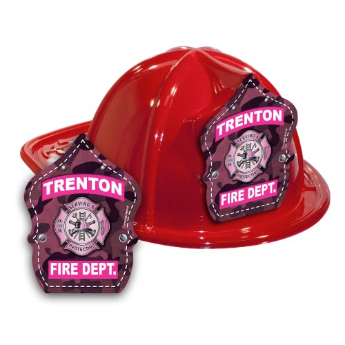 Imp. Fire Hats - Red w/ Pink Camo Shield