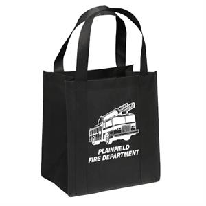 Imprined Black Tote Bag - Fire Truck
