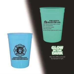 Imprinted 12 oz Blue Glow in the Dark Cup - Maltese Cross
