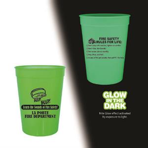 Imprinted 12 oz Green Glow in the Dark Cup - 2021 Theme