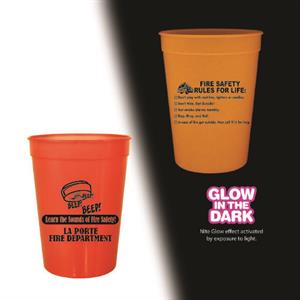 Imprinted 12 oz Orange Glow in the Dark Cup - 2021 THEME