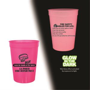 Imprinted 12 oz Pink Glow in the Dark Cup - 2021 Theme
