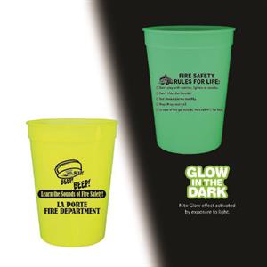 Imprinted 12 oz Yellow Glow in the Dark Cup - 2021 Theme