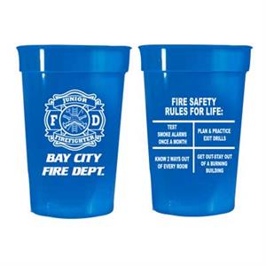 Imprinted 17 oz Blue Stadium Cup - Maltese Cross