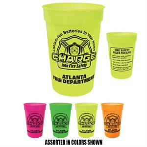 Imprinted 17 oz Neon Asst. Stadium Cups - 2025 Theme Logo