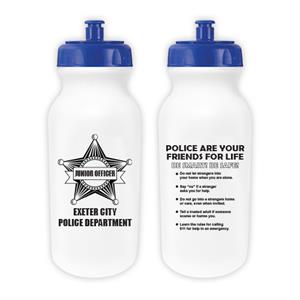 Imprinted 20 oz. Bike Bottle - White w/ Blue Lid