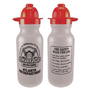 Imprinted 20 oz Frosted Bike Bottle w/ Fire Hat Lid - 2025 Theme