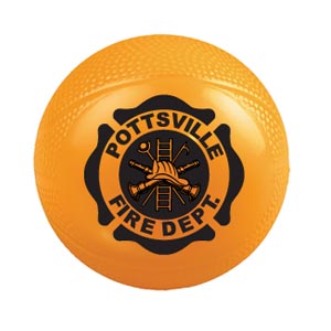 Imprinted 4^ Orange Vinyl Basketball - Maltese Cross