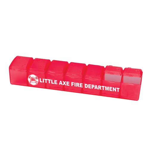 Imprinted 7 Day Pill Box - Red
