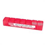 Imprinted 7 Day Pill Box w/ Write on Block - Red